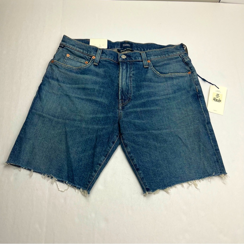Citizens of Humanity Adler Revel Blue Denim Short Mens Size‎ 32 Raw Hem NEW